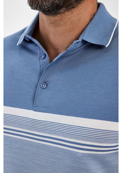 Erkek Basic Polo Yaka Kısa Kol Düz Açık Mavi Tişört modelleri