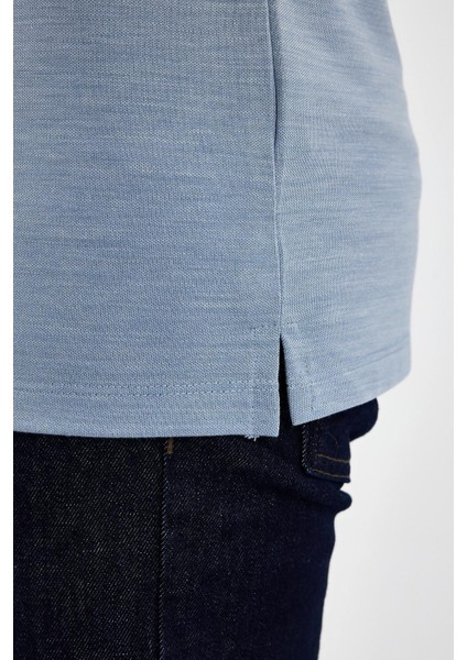 Erkek Basic Polo Yaka Kısa Kol Düz Açık Mavi Tişört fırsatları