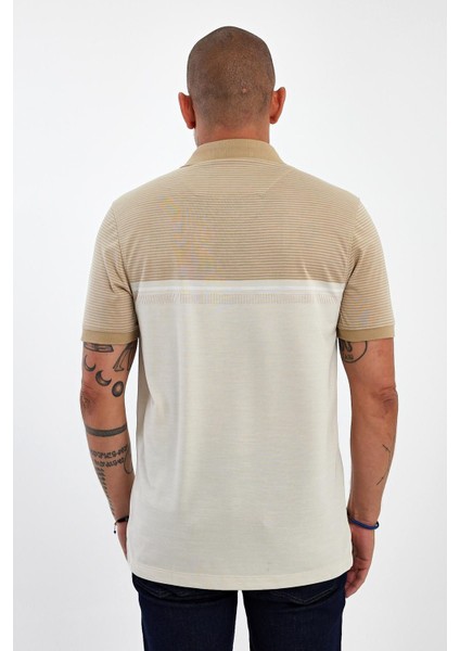 Erkek Comfort Basic Polo Yaka Cepli Uzun Bej Tişört indirimleri