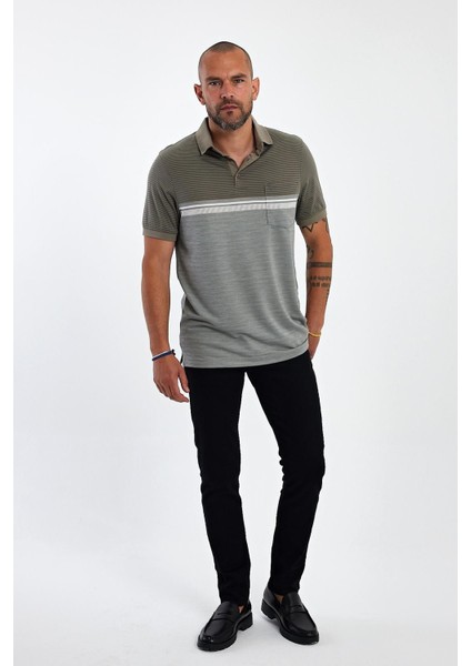 Erkek Comfort Basic Polo Yaka Cepli Uzun Bej Tişört fiyatları