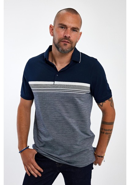 Erkek Basic Polo Yaka Kısa Kol Düz Açık Mavi Tişört