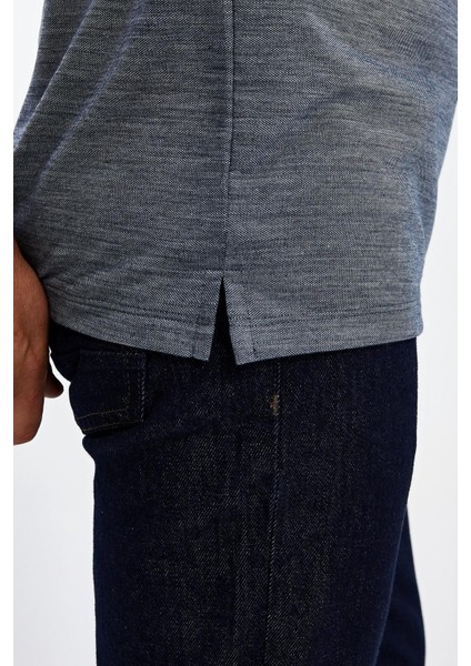 Erkek Basic Polo Yaka Kısa Kol Düz Açık Mavi Tişört fırsatları