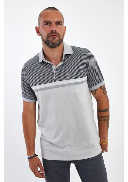 Erkek Comfort Basic Polo Yaka Cepli Uzun Bej Tişört