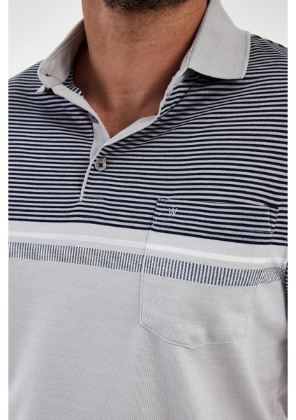 Erkek Comfort Basic Polo Yaka Cepli Uzun Bej Tişört modelleri