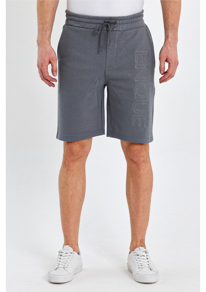 Erkek Lastikli Baskılı Cepli Klasik Kısa Siyah Şort fiyatları