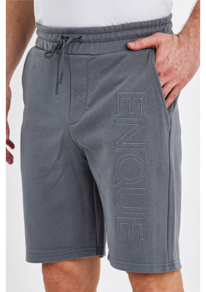 Erkek Lastikli Baskılı Cepli Klasik Kısa Siyah Şort fırsatları