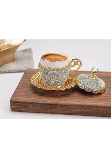 Kahve Fincanı Lokumluk Seti Türk Arap Kahvesi Espresso Fincan Tabağı Kristal Set 6 Lı Set modelleri