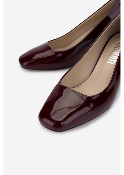 Kadın Hakiki Deri Bordo Rugan Topuklu Ayakkabı 1027 215 Bn Ayk Y25 Bordo Rgn modelleri