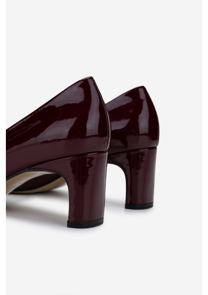 Kadın Hakiki Deri Bordo Rugan Topuklu Ayakkabı 1027 215 Bn Ayk Y25 Bordo Rgn fırsatları