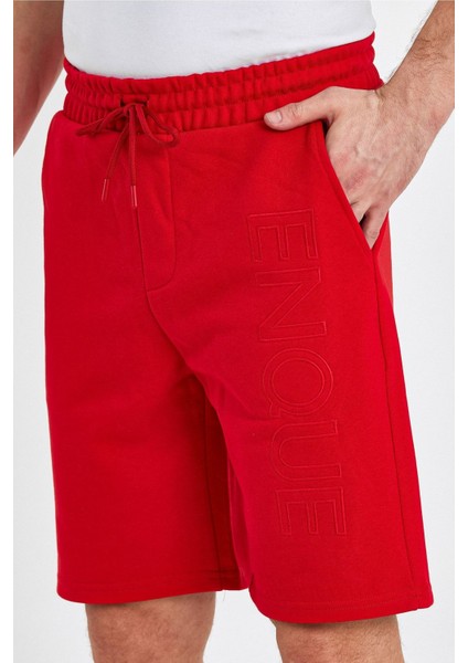 Erkek Lastikli Baskılı Cepli Klasik Kısa Siyah Şort fırsatları