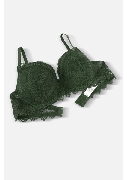 Aurora Dantelli Sütyen Külot Takım - Desteksiz Dolgusuz - 2720 - Haki fiyatları