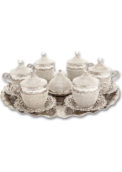 Kahve Fincanı Lokumluk Seti Türk Arap Kahvesi Espresso Fincan Tabağı Kristal Set 6 Lı Set