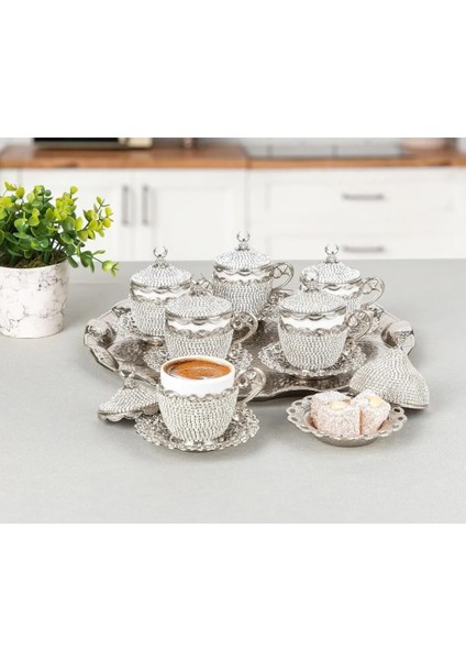 Kahve Fincanı Lokumluk Seti Türk Arap Kahvesi Espresso Fincan Tabağı Kristal Set 6 Lı Set fırsatları