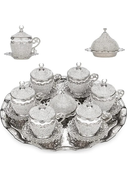 Kahve Fincanı Lokumluk Seti Türk Arap Kahvesi Espresso Fincan Tabağı Kristal Set 6 Lı Set indirimleri