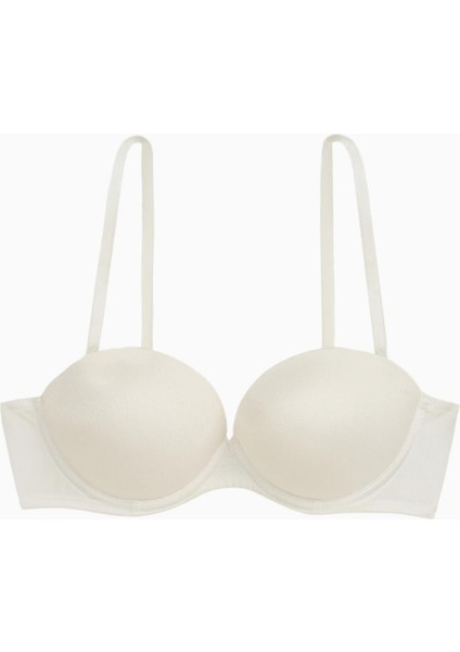 Olympos 2536 Ekru Double Push Up / Ekstra Dolgulu Straplez Mikro Basic Sütyen