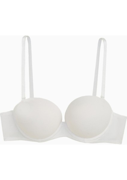 Olympos 2536 Beyaz Double Push Up / Ekstra Dolgulu Straplez Mikro Basic Sütyen