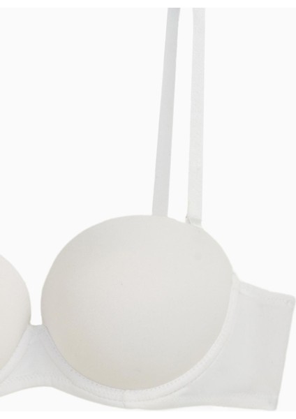 Olympos 2536 Beyaz Double Push Up / Ekstra Dolgulu Straplez Mikro Basic Sütyen