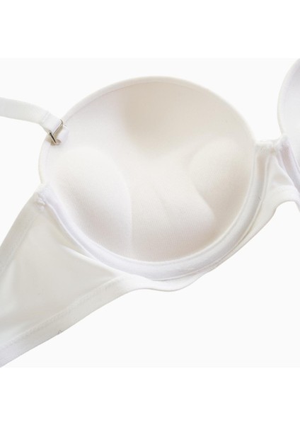 Olympos 2536 Beyaz Double Push Up / Ekstra Dolgulu Straplez Mikro Basic Sütyen
