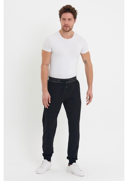 Erkek Bol Lastikli Jogger Basic Chino Siyah Pantolon fırsatları