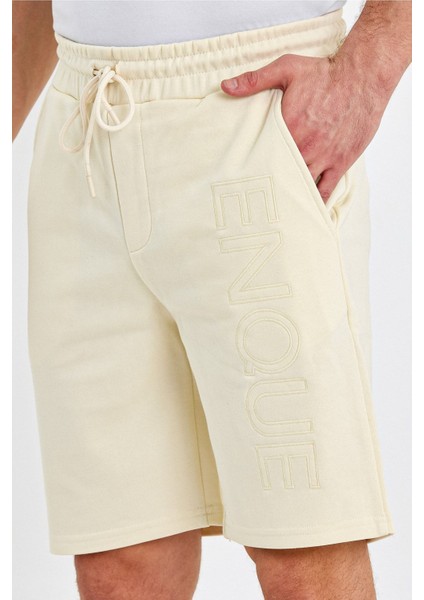 Erkek Lastikli Baskılı Cepli Klasik Kısa Siyah Şort fırsatları