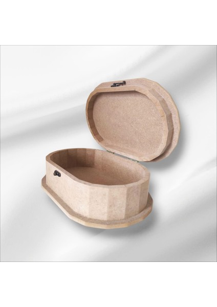 Ahşap-Boyanabilir-Oval-Çok Amaçlı Kutu