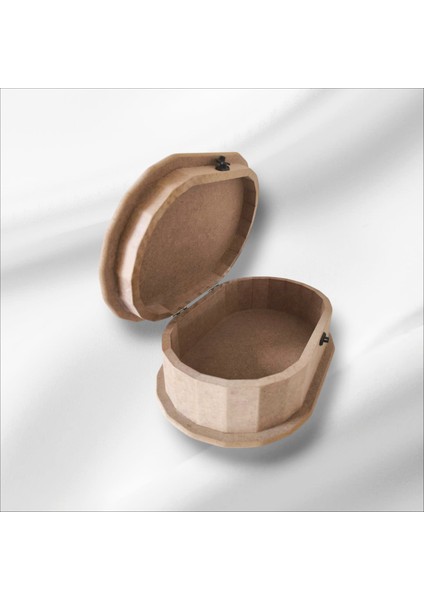 Ahşap-Boyanabilir-Oval-Çok Amaçlı Kutu