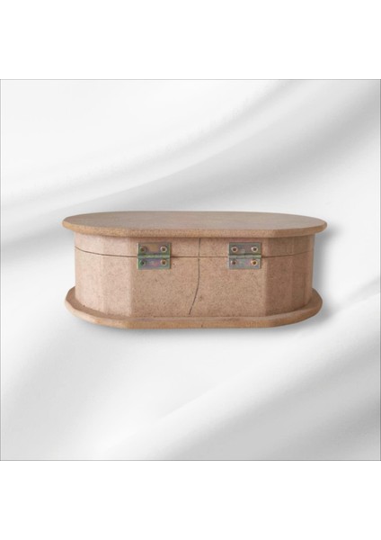 Ahşap-Boyanabilir-Oval-Çok Amaçlı Kutu