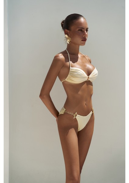 Ayunah Zincir Detay Sarı Bikini Altı