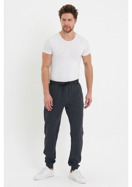 Erkek Bol Lastikli Jogger Basic Chino Siyah Pantolon