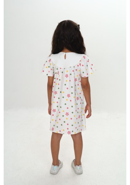 Kız Çocuk Renkli Çiçek Nakışlı Elbise fırsatları
