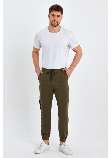 Erkek Lastikli Kargo Cepli Jogger Lacivert Pantolon