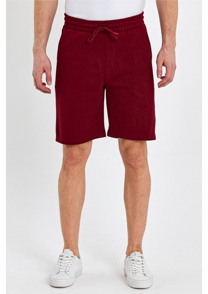 Erkek Lastikli Baskılı Cepli Klasik Kısa Siyah Şort fiyatları