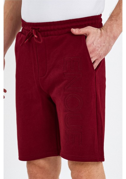 Erkek Lastikli Baskılı Cepli Klasik Kısa Siyah Şort fırsatları