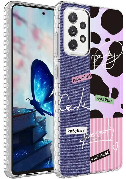Galaxy A23 Kılıf Airbag Kenarlı Renkli Desenli Silikon F10T Elegans Kapak-No8