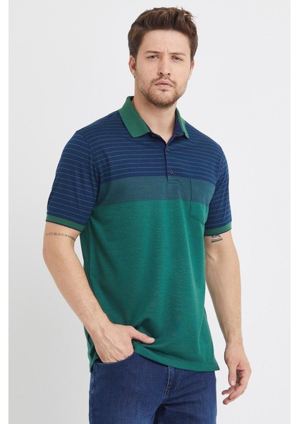 Erkek Desenli Basic Cepli Siyah Düz Polo Yaka Tişört