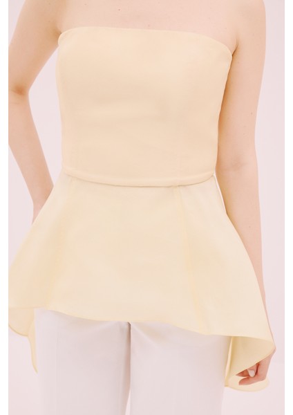 Straplez Bluz Sarı Y1913123_009