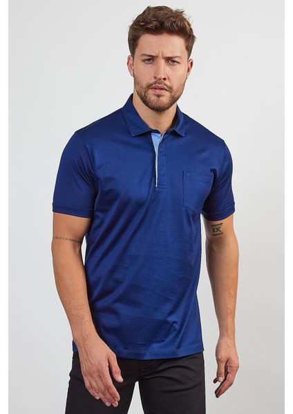 Erkek Basic Cepli Çıtçıtlı Dar Kahverengi Polo Yaka Tişört modelleri