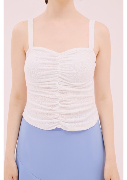 Askılı Dantel Bluz Beyaz Y2113137_002