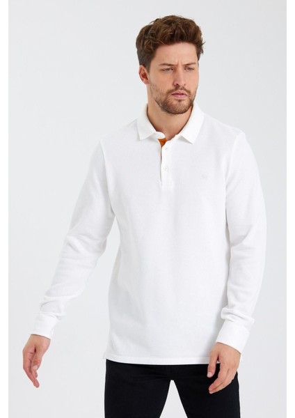 Erkek Basic Polo Yaka Uzun Bol Kışlık Bordo Sweatshirt