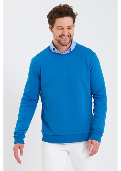 Erkek Bisiklet Yaka Uzun Kol Kışlık Siyah Sweatshirt