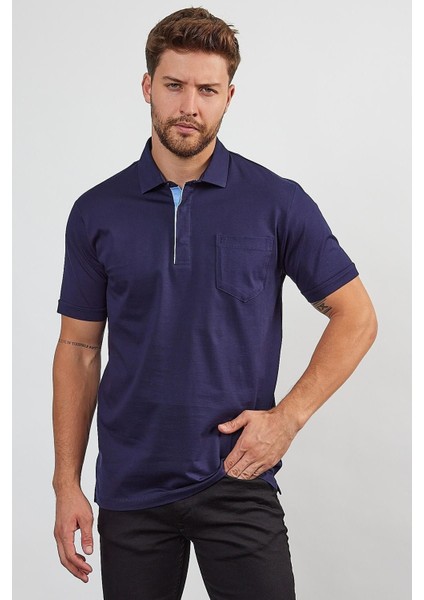 Erkek Basic Cepli Çıtçıtlı Dar Kahverengi Polo Yaka Tişört