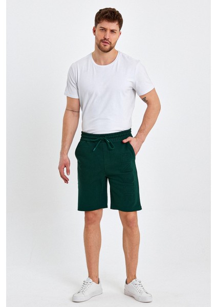 Erkek Lastikli Baskılı Cepli Klasik Kısa Siyah Şort modelleri