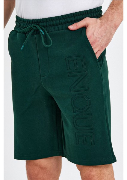 Erkek Lastikli Baskılı Cepli Klasik Kısa Siyah Şort fırsatları