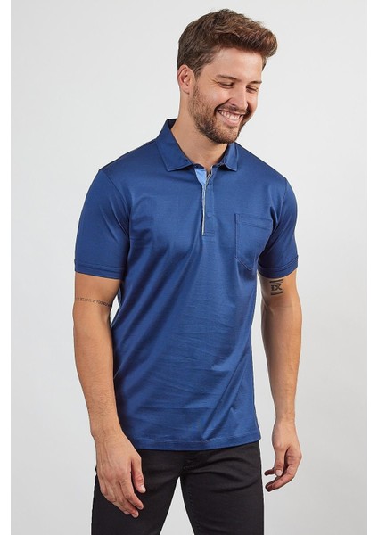 Erkek Basic Cepli Çıtçıtlı Dar Kahverengi Polo Yaka Tişört