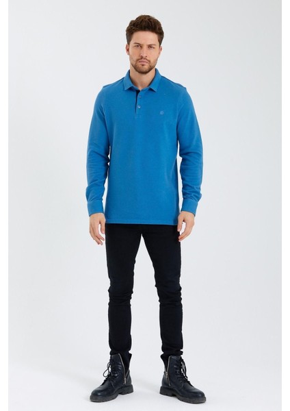 Erkek Basic Polo Yaka Uzun Bol Kışlık Bordo Sweatshirt modelleri