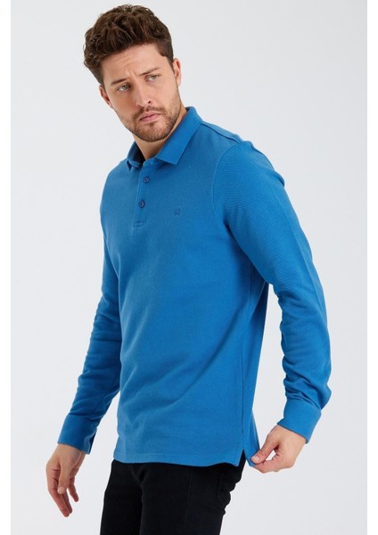 Erkek Basic Polo Yaka Uzun Bol Kışlık Bordo Sweatshirt fırsatları