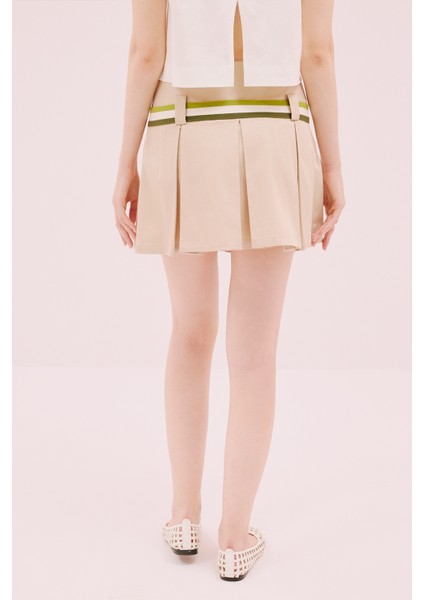Kemer Detaylı Mini Etek Bej Y2215094_024 fiyatları