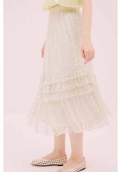 Puantiye Desenli Midi Boy Tül Etek Gri Y1915174_004 modelleri
