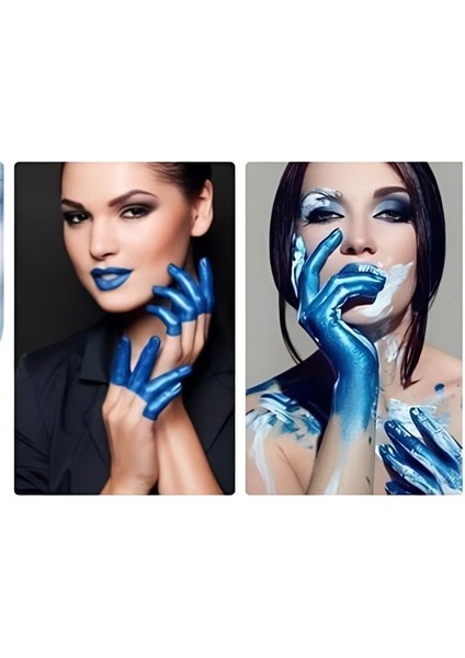 Metalik Mavi 50 ml Konsantre Airbrush Geçici Dövme Boyası Paasche