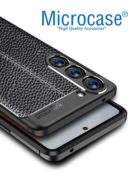 Samsung Galaxy A36 5g ile Uyumlu Leather Serisi Deri Efekt Silikon Kılıf - Siyah AL3337 modelleri